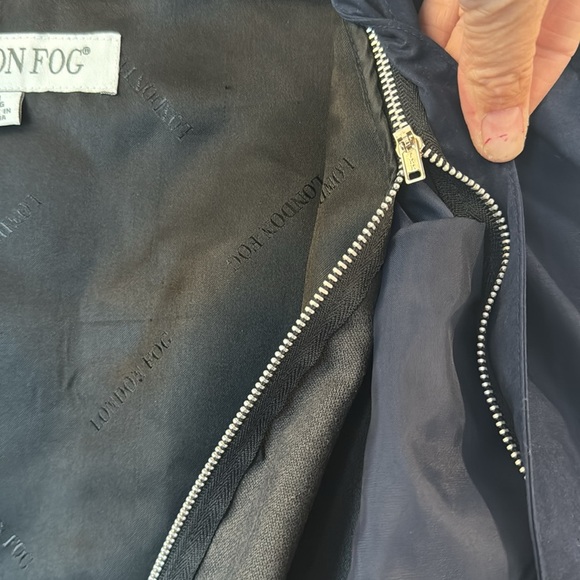 London Fog Coat Reg M size navy blue Button Front Removable Liner jacket - Picture 9 of 16